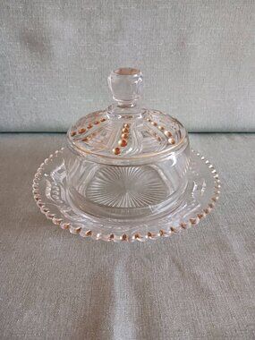 Early American Pattern Glass (EAPG) Covered Butter/Cheese Dish